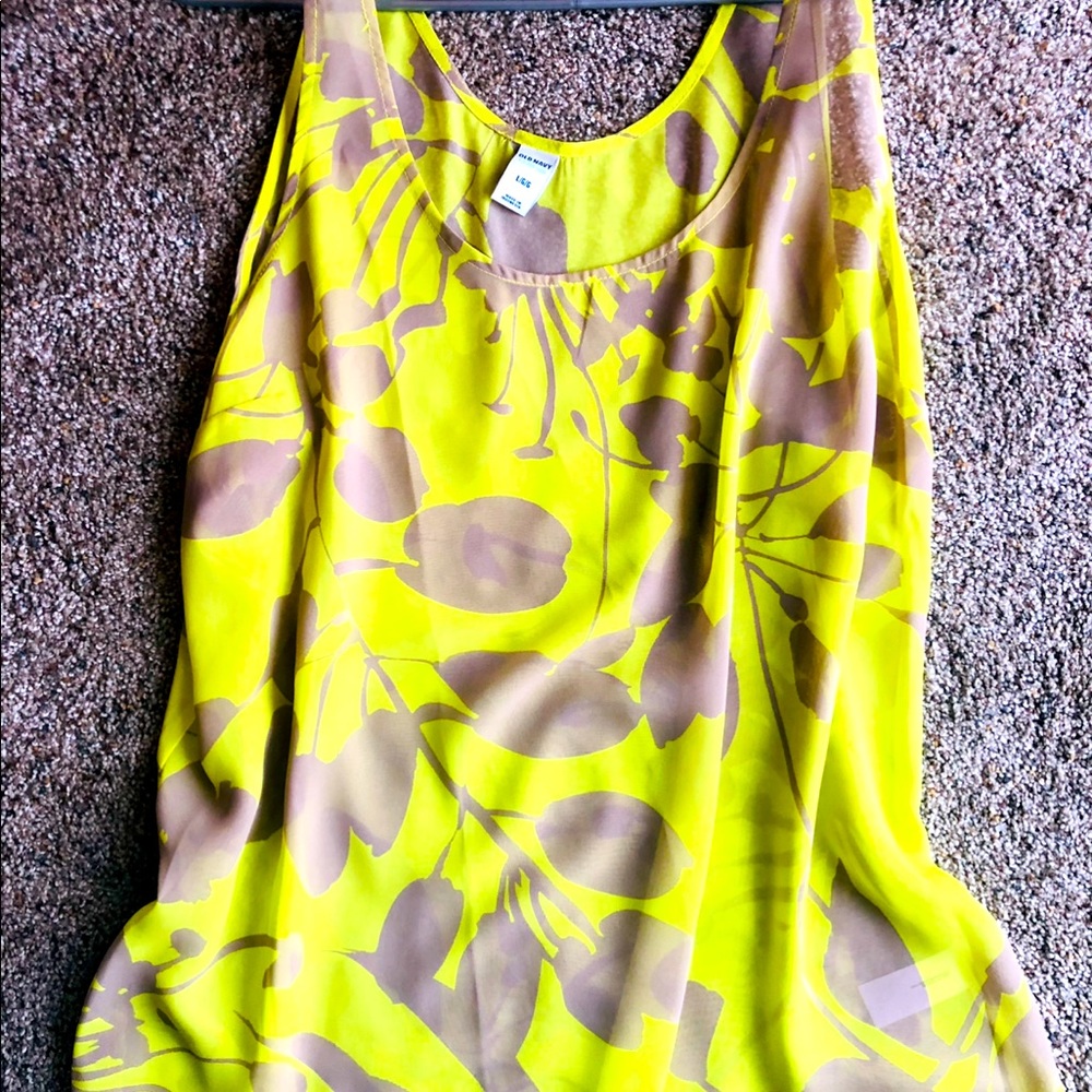 Old Navy Floral Chiffon Tank (L)